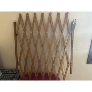Vintage  Wooden  Accordian Pet Child gate WORLDS BEST GATEMASTER 7'